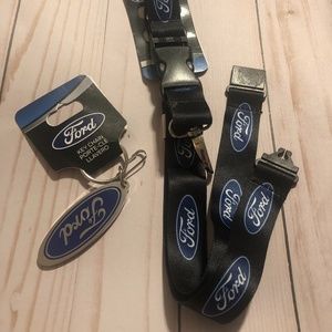 FORD Official Licensed Logo lanyard And Metal keychain